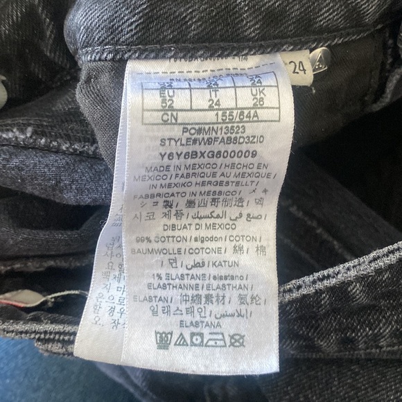 Guess 90s Skinny black button fly jeans 24 waist - Picture 7 of 12